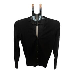 Tahari 100% Cotton Black Light Weight Spring Sweater SP Snap closure